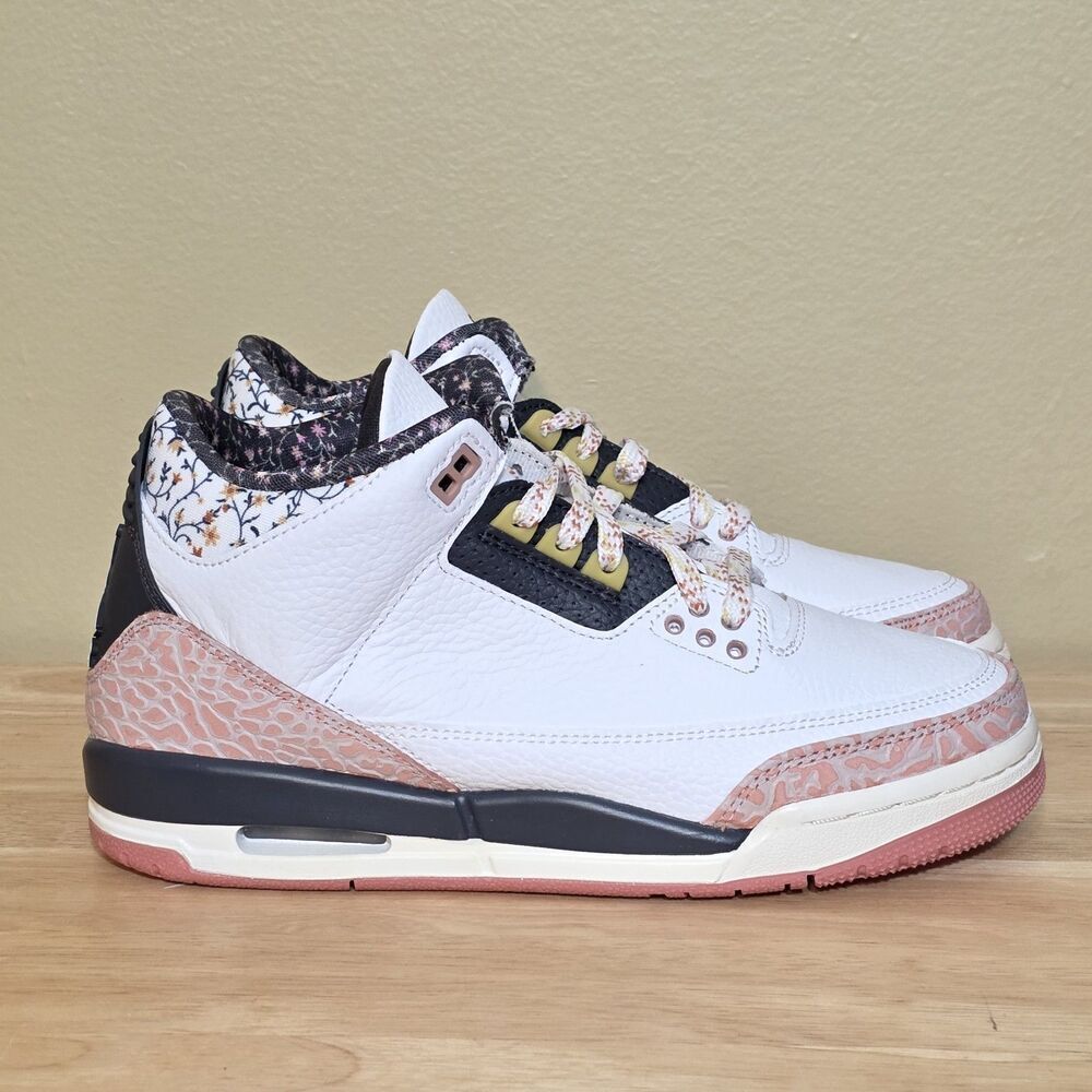 Nike Air Jordan 3 Retro GS Vintage Floral White Pink 441140-100 Youth 6.5Y 8W